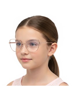 Okulary dla dziewczynki kocie zerówki do komputera BLUE LIGHT 25187A różowe złoto ze sklepu Stylion w kategorii Akcesoria dziecięce - zdjęcie 188962988