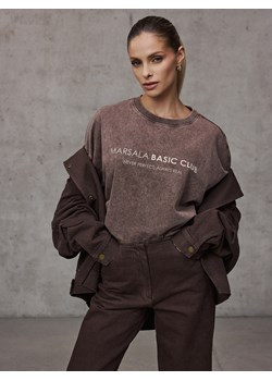 Mohito - Brązowy t-shirt oversize - brązowy ze sklepu Mohito w kategorii Bluzki damskie - zdjęcie 188963145