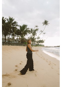 Ruffled Loose Pants - Space Black ze sklepu Surf Inc w kategorii Spodnie damskie - zdjęcie 188963557