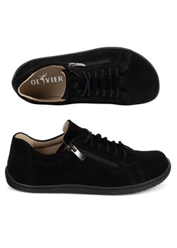 Buty minimalistyczne barefoot skórzane damskie 1242 czarny welur ze sklepu butyolivier w kategorii Półbuty damskie - zdjęcie 188963939