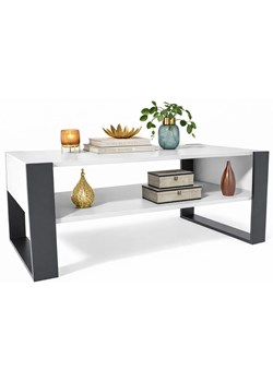 Nowoczesna prostokątna ława - biały + czarny T1-L45 ze sklepu Edinos.pl w kategorii Stoły - zdjęcie 188964486
