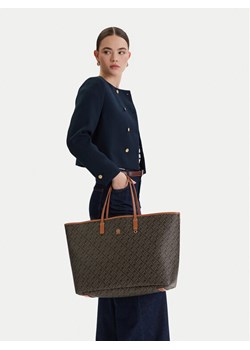 Torebka Tommy Hilfiger Th Monoplay Maxi Tote Le AW0AW18850 Czarny ze sklepu eobuwie.pl w kategorii Torby Shopper bag - zdjęcie 188964538