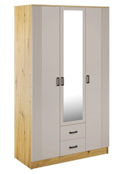 Szafa skandynawska z lustrem dąb artisan + kaszmir - Elviona ze sklepu Edinos.pl w kategorii Szafy - zdjęcie 188966025