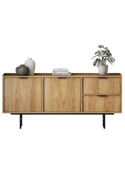 Komoda z 2 szufladami i szafką hikora naturalna A6-A56 ze sklepu Edinos.pl w kategorii Komody - zdjęcie 188966067