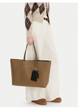 Torebka Tommy Hilfiger Th Icon Tote AW0AW18173 Brązowy ze sklepu eobuwie.pl w kategorii Torby Shopper bag - zdjęcie 188966436