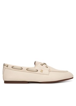 Tommy Hilfiger Półbuty Th Sleek Leather Boat Shoe FW0FW09148 Écru ze sklepu MODIVO w kategorii Półbuty damskie - zdjęcie 188967518