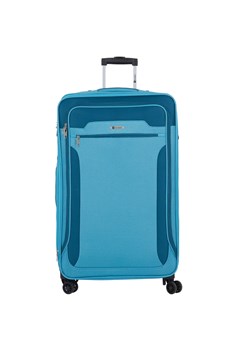 niebieska walizka duża materiałowa miękka 80 cm  z poszerzeniem ze sklepu Słoń Torbalski w kategorii Walizki - zdjęcie 188968817