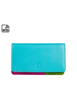 niebieski portfel skórzany damski z kolorowym wnętrzem ze sklepu Słoń Torbalski w kategorii Portfele damskie - zdjęcie 188968846