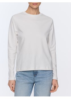 Reserved - Longsleeve z merceryzowanej bawełny - biały ze sklepu Reserved w kategorii Bluzki damskie - zdjęcie 188969035