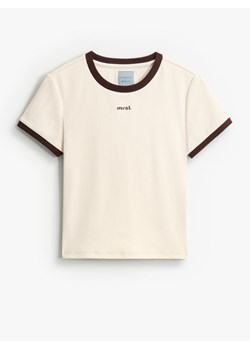 Mohito - T-shirt z krótkim rękawem - beżowy ze sklepu Mohito w kategorii Bluzki damskie - zdjęcie 188970278