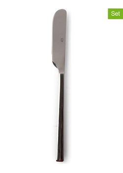 Salt and Pepper Noże (6 szt.) "Terno" w kolorze srebrno-czarnym do masła - wys. 16 cm ze sklepu Limango Polska w kategorii Sztućce - zdjęcie 188973707