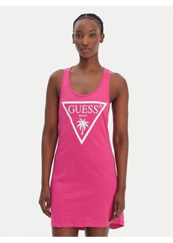 Guess Sukienka plażowa E3GP03 JA914 Różowy Regular Fit ze sklepu MODIVO w kategorii Odzież plażowa - zdjęcie 188979755