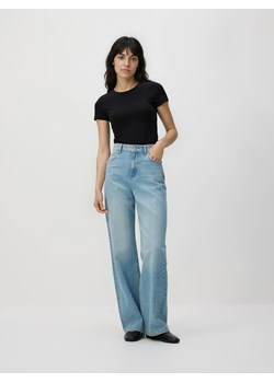 Reserved - T-shirt slim fit - czarny ze sklepu Reserved w kategorii Bluzki damskie - zdjęcie 188980657