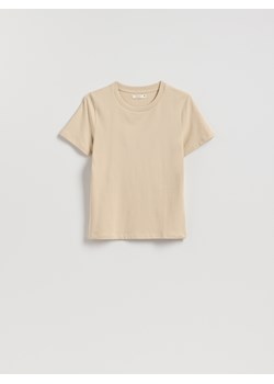 Reserved - T-shirt regular - kremowy ze sklepu Reserved w kategorii Bluzki damskie - zdjęcie 188980695