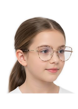 Okulary dla dziewczynki kocie zerówki do komputera BLUE LIGHT 25187E Panterka/Złoty ze sklepu Stylion w kategorii Akcesoria dziecięce - zdjęcie 188981905