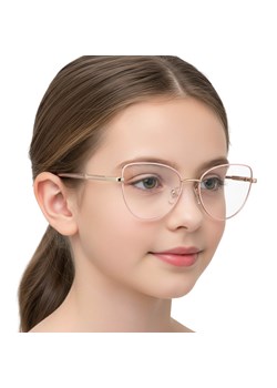 Okulary dla dziewczynki kocie zerówki do komputera BLUE LIGHT 25187F Jasny Róż/Złoty ze sklepu Stylion w kategorii Akcesoria dziecięce - zdjęcie 188981906