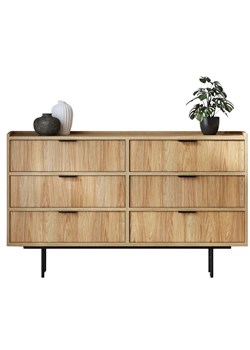 Komoda z 6 szufladami do przechowywania hikora naturalna R5-F71 ze sklepu Edinos.pl w kategorii Komody - zdjęcie 188982077