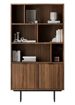 Regał loft na nóżkach z szafką orzech warmia N3-B15 ze sklepu Edinos.pl w kategorii Regały i witryny - zdjęcie 188982116