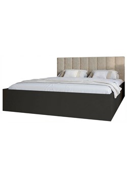 Czarne łóżko podwójne z zagłówkiem boucle 160x200 W2-B04 ze sklepu Edinos.pl w kategorii Łóżka i materace - zdjęcie 188982157