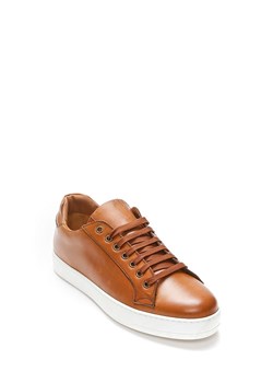 British Passport Skórzane sneakersy w kolorze brązowym ze sklepu Limango Polska w kategorii Buty sportowe męskie - zdjęcie 188983896