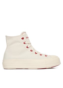 Converse Trampki Chuck Taylor All Star Lift Platform Hearts A19058C Biały ze sklepu MODIVO w kategorii Trampki damskie - zdjęcie 188985047