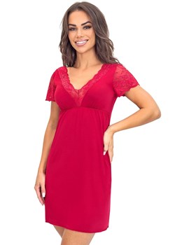 Bordowa koszula nocna damska z krótkim rękawem Sonia, Kolor bordowy, Rozmiar S, Donna ze sklepu Intymna w kategorii Koszule nocne - zdjęcie 188985089