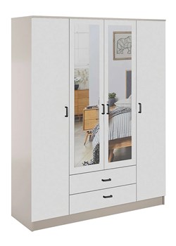 Czterodrzwiowa szafa z lustrem w kolorze kaszmir + biały Z8-M24 ze sklepu Edinos.pl w kategorii Szafy - zdjęcie 188985108