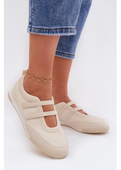 Damskie Baleriny W Sportowym Stylu Beżowe Farvessa ze sklepu ZAZOO w kategorii Balerinki - zdjęcie 188985357