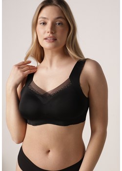 Czarny Biustonosz Sportowy z Siateczką i Usztywnionymi Miseczkami Zerirae ze sklepu born2be.pl w kategorii Biustonosze - zdjęcie 188985565