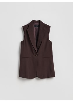 Reserved - Kamizelka z dodatkiem wiskozy - ciemnobrązowy ze sklepu Reserved w kategorii Kamizelki damskie - zdjęcie 188985687