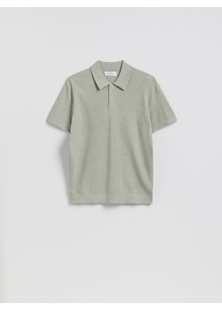 Reserved - Sweter polo z bawełną - jasnozielony ze sklepu Reserved w kategorii Swetry męskie - zdjęcie 188986138