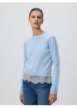 Reserved - Sweter z koronkowym zdobieniem - jasnoniebieski ze sklepu Reserved w kategorii Swetry damskie - zdjęcie 188986266