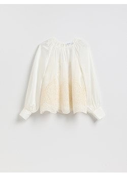 Reserved - Bluzka z lyocellem - złamana biel ze sklepu Reserved w kategorii Bluzki damskie - zdjęcie 188986476