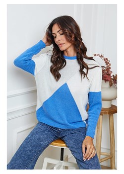 So Cachemire Sweter "Lanos" w kolorze szaro-kremowo-niebieskim ze sklepu Limango Polska w kategorii Swetry damskie - zdjęcie 188987305