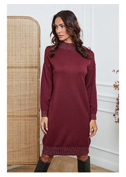 So Cachemire Sukienka dzianinowa "Linoa" w kolorze bordowym ze sklepu Limango Polska w kategorii Sukienki - zdjęcie 188987325