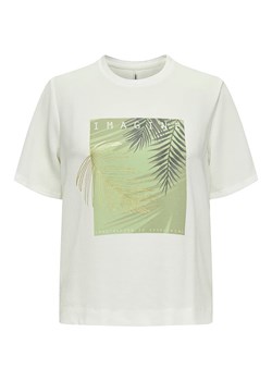 ONLY Koszulka "New Flora" w kolorze białym ze sklepu Limango Polska w kategorii Bluzki damskie - zdjęcie 188989287