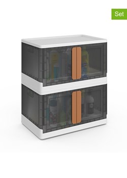 IDOMYA Essentials Skrzynki (2 szt.) w kolorze szaro-białym - 2x 72 l ze sklepu Limango Polska w kategorii Pojemniki kuchenne - zdjęcie 188993228