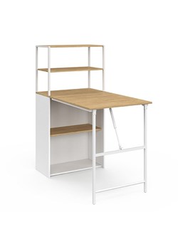 IDOMYA Factory Składane biurko "Raya" w kolorze jasnobrązowo-białym - 103,5 x 120 x 60 cm ze sklepu Limango Polska w kategorii Stoliki kawowe - zdjęcie 188993306