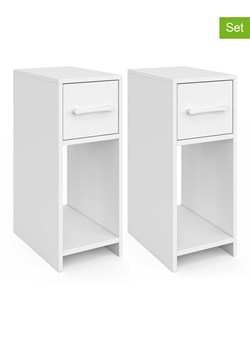 IDOMYA Essentials Stoliki nocne (2 szt.) "Uma" w kolorze białym - 20 x 49,5 x 30 cm ze sklepu Limango Polska w kategorii Szafy - zdjęcie 188993315