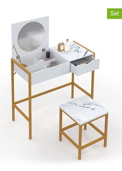 IDOMYA Essentials 2-częściowy zestaw "Glam" w kolorze złoto-białym ze sklepu Limango Polska w kategorii Meble - zdjęcie 188993335