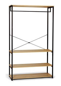 IDOMYA Essentials Garderoba "Memphis" w kolorze jasnobrązowo-czarnym - 100 x 167 x 40 cm ze sklepu Limango Polska w kategorii Szafy - zdjęcie 188993516