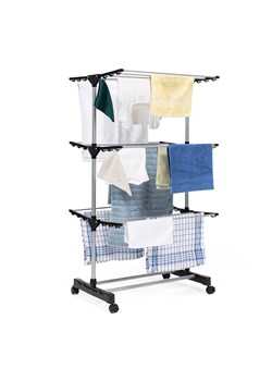 IDOMYA Essentials Suszarka w kolorze srebrno-czarnym na pranie - 68 x 125 x 42 cm ze sklepu Limango Polska w kategorii Akcesoria łazienkowe - zdjęcie 188994039