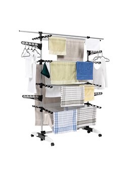 IDOMYA Essentials Suszarka w kolorze srebrno-czarnym na pranie - 178 x 165 x 67 cm ze sklepu Limango Polska w kategorii Akcesoria łazienkowe - zdjęcie 188994057