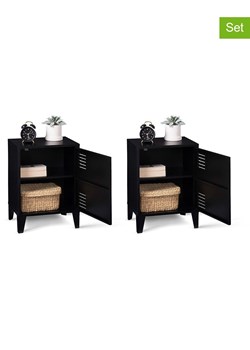 IDOMYA Essentials Stoliki nocne (2 szt.) w kolorze czarnym - 40 x 53 x 30 cm ze sklepu Limango Polska w kategorii Szafy - zdjęcie 188994129