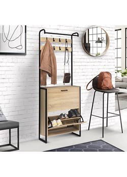 IDOMYA Essentials Garderoba "Alan" w kolorze jasnobrązowo-czarnym - 63,5 x 180 x 23,5 cm ze sklepu Limango Polska w kategorii Szafy - zdjęcie 188994226