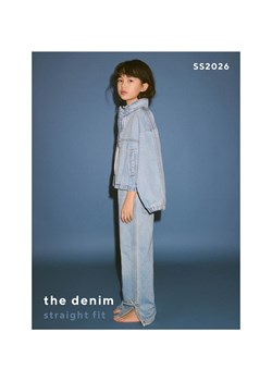 Reserved - Jeansy straight z kokardkami - niebieski ze sklepu Reserved w kategorii Spodnie dziewczęce - zdjęcie 188997185