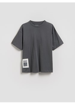 Reserved - Bawełniany t-shirt - ciemnoszary ze sklepu Reserved w kategorii T-shirty chłopięce - zdjęcie 188997387