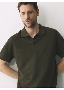 Reserved - Koszulka polo z lnem - oliwkowy ze sklepu Reserved w kategorii T-shirty męskie - zdjęcie 188997425