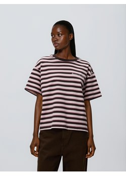 Reserved - T-shirt w paski z nadrukiem - pastelowy róż ze sklepu Reserved w kategorii Bluzki damskie - zdjęcie 188998017