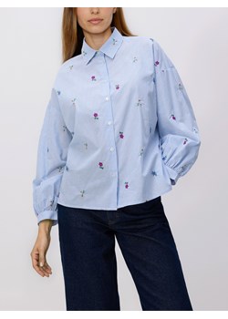 Reserved - Bawełniana koszula z haftem - jasnoniebieski ze sklepu Reserved w kategorii Bluzki damskie - zdjęcie 188998308